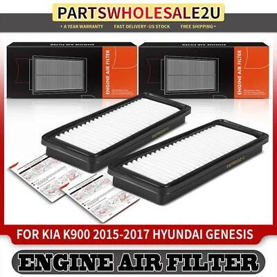 2x Filtro de aire del motor para Kia K900 2015-2017 Hyundai Equus 12-16 Genesis 12-14 Foto 1 de 4