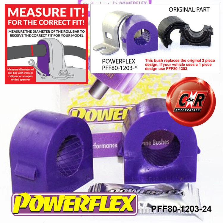 Powerflex Frarb Mnt Spazzole 24mm 2Piece Per Opel Vectra C 02-08 PFF80-1203-24 - Immagine 1 di 4