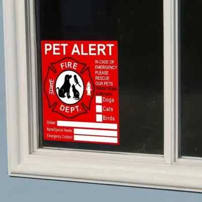 Pet Alert Safety Stickers, Set of 2 - Keep Your Fur Babies Safe - Image 1 of 4