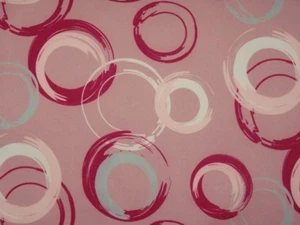 Reststück 44cm Softshell Fleece Kreise auf Altrosa grau Meterware Winddicht - Bild 1 von 5