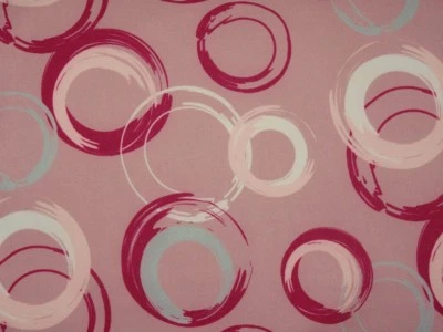 Reststück 44cm Softshell Fleece Kreise auf Altrosa grau Meterware Winddicht - Bild 1 von 4