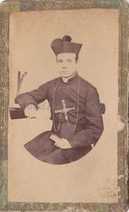 FOTO CDV - Religioso Morto nel 1886 di Malattia Acuta di Petto - Picture 1 of 2