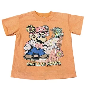 Vintage Super Mario Brothers Nintendo Castle Koopa T-Shirt Kids Youth 1990 - Picture 1 of 4