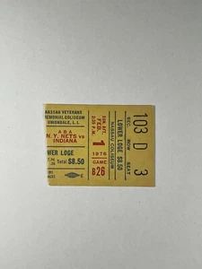 2-1-1976 Indiana Pacers @ New York Nets ABA Ticket - Dr J 29 Pts / 18 Rebs - Picture 1 of 2