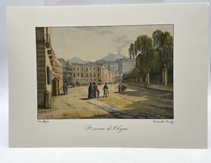 Riproduzione Stampa Riviera di Chiaja Vedute di Napoli di Achille Viannelli - Picture 1 of 1