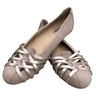 SoftWalk Women's St Lucia Leather Ballet Flat Size US 11W (Wide) Taupe EUC