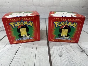 Zwei Pokemon 23k vergoldete Sammelkarten 1999 Burger King Togepi LE NEU SEALED. - Bild 1 von 10