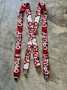 Vintage Oakley Suspenders Early 80's Red & White Adjustable Straps Rare - Picture 1 of 7