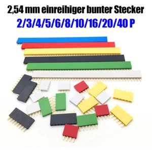 2,54 mm einreihige Buchsenleiste für PCB-Platten bunte 2/3/4/5/6/8/10/16/20/40P - Picture 1 of 14
