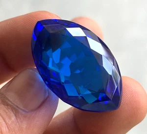 Natürlich 76.00 Cts Ceylon Blau Saphir Marquise Schnitt Zertifiziert Lose - Picture 1 of 6