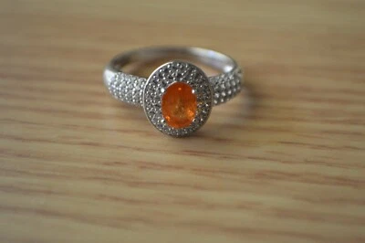 Кольцо 1,85 карата Viceroy Spessartine гранат/циркон платина из чистого серебра размер 10 - Изображение 1 из 4