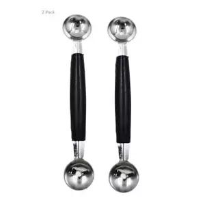 2 Pack Double-Sided Stainless Steel Melon Baller Spoons 2 In 1 Ice Cream Scoop - Picture 1 of 6