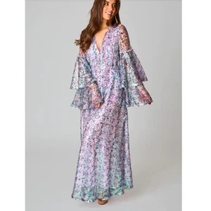 NWT Buddy Love Colette Iridescent Sequin Maxi Dress Glam Style Size S Small - Picture 1 of 16