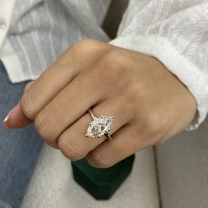 Marquise Diamond Women Ring F VS1 3ct Solitaire Grown Lab created 14k White Gold - Picture 1 of 14