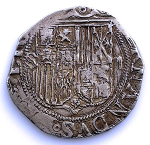 SC-Spain. Reyes Católicos. 2 Reales. Sevilla. S-Escudo-II. Plata 6,78 g. ESCASA - Imagen 1 de 2