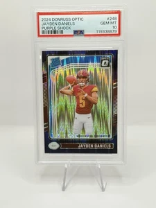 Panini Optic 2024 - Clasificado Novato Jayden Daniels Purple Shock Prizm PSA GEM 10 - Imagen 1 de 2