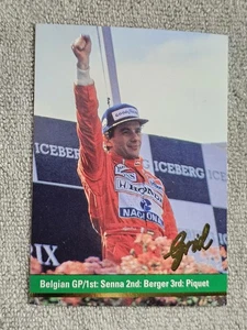 1992 Grid Motorcard Formula 1 Ayrton Senna Gerhard Berger Nelson Piquet #110 HOF - Picture 1 of 2