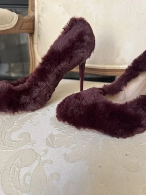 NUEVO CON CAJA FLORANGELO TACONES PIEL BORGOÑA ZAPATOS TALLA 38 HECHOS EN ITALIA Foto 1 de 4