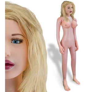 Blonde Blowjob-Liebespuppe Aufblasbare Sexpuppe Gummipuppe Vagina und Anus - Bild 1 von 9