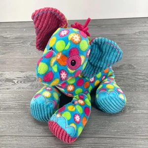 Peluche elefante Mary Meyer pizzaz rosa blu peluche velluto a coste pois - Foto 1 di 12