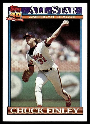 1991 Topps Chuck Finley AS California Angels #395 18630 - Image 1 of 2