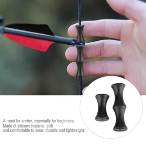 Black Silicone Archery Bowstring Finger Protector Tabs Guard For Recurve YS - Picture 1 of 9
