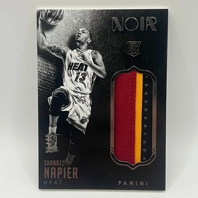 2014-15 Panini Noir Rookie Noir Materials Prime Shabazz Napier RC #SN /49 MIA - Image 1 of 2
