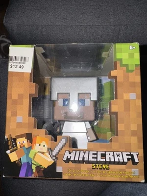DEFECTUOSO: Mega Figura Minecraft Steve In Iron Armor Foto 1 de 4