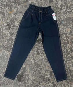 Vintage X America Jeans size 4 Paper Bag High Rise Elastic Waistband - Picture 1 of 8