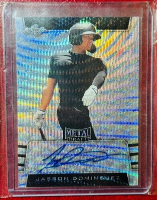 2019 Leaf Metal Draft Jasson Dominguez Silver Wave Auto /50  - Image 1 of 2