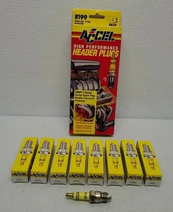 8199 Accel Header Spark Plugs High Performance Set of 8 U-Groove Plugs - Picture 1 of 6