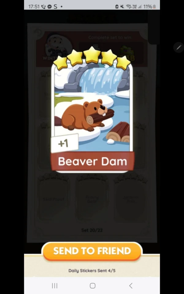 Monopoly Go Cards Beaver Danm - Image 1 of 1
