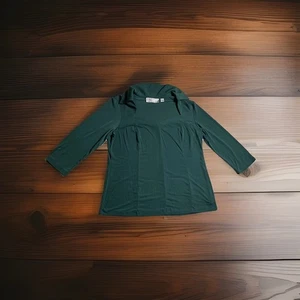Simonton Says Forest Green/Holiday Green stretchy Blouse Women Sz-m casual - Picture 1 of 3