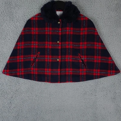 Capa de ensayo Janie and Jack Holiday niñas 7 8 Bradbury rojo mezcla de lana a cuadros Foto 1 de 4