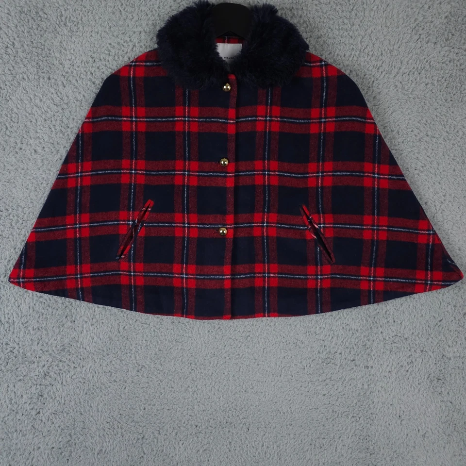 Capa de ensayo Janie and Jack Holiday niñas 7 8 Bradbury rojo mezcla de lana a cuadros Foto 1 de 4