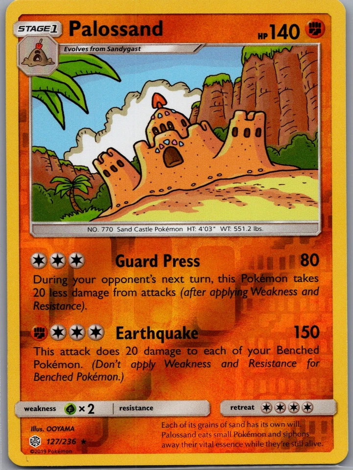 Palossand 127/236 Reverse Holo SM - Cosmic Eclipse - Pokemon Card - NM - Image 1 of 2