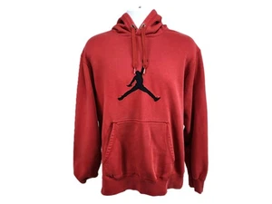 Sudadera polar con capucha Nike Air Jordan para hombre talla L, roja negra ropa deportiva - Imagen 1 de 9