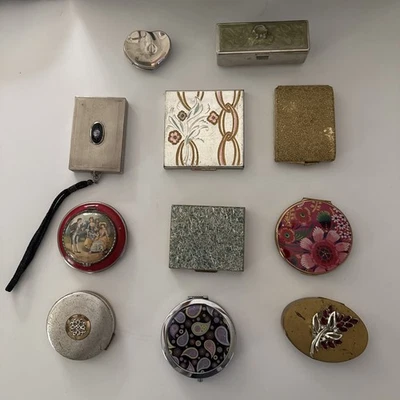 Lote De Colección De 11 Compactos Zell, Max Factor, Confetti Lucite, Stratton, Avon + Foto 1 de 4