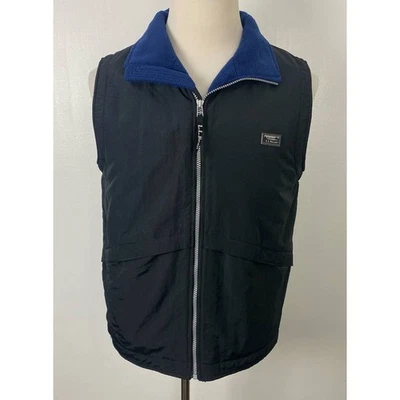 DE COLECCIÓN L.L. Bean Nylon Vellón Forrado Cosido Logo Negro Invierno Chaleco Chaqueta, L 14/16 Foto 1 de 4
