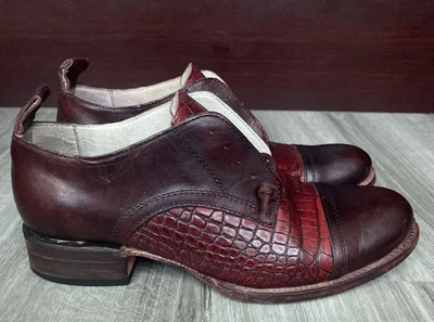 Zapatos botín Oxford Freebird by Steven MABEL de cuero borgoña para mujer talla 9 Foto 1 de 4