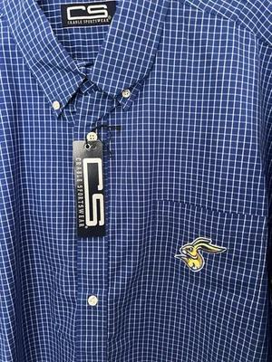 South Dakota State Jackrabbits Men’s 2XL Blue Striped Dress Shirt NWT - Image 1 of 4