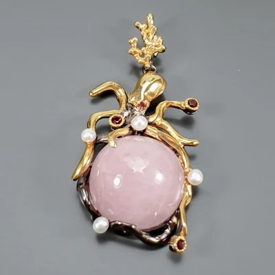 Jewellery 34 ct+ Natural Morganite Pendant 925 Sterling Silver  /NP52318 - Image 1 of 4