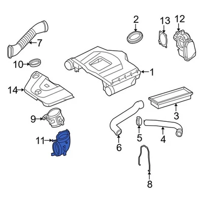 For Mercedes-Benz G550 09-15 Mercedes-Benz Rear Engine Air Intake Hose Foto 1 de 4