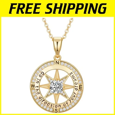 Женское ожерелье с компасом, подарок для старшеклассников - Изображение 1 из 4