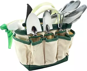 Small Garden Tool Set, 8 Piece Gardening Balcony Mini Kit Bag, Trowel Transplant - Picture 1 of 12