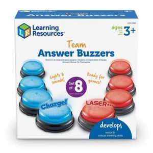 Learning Resources Team Answer Buzzers (Set Of 8) For Quiz, Family Game, Sounds - Picture 1 of 3