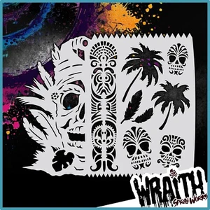 Tiki Maker #2 - Reusable Airbrush Stencil Template - Picture 1 of 4