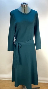 Eliza J Dress Size Xl New Green Long Sleeve Scoop Neck Rayon Knit Belted - Picture 1 of 6