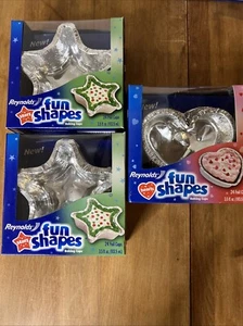 NEW 3 Boxes Reynolds Fun Shapes Foil Baking Cups Stars, Heart- 24/pack - Picture 1 of 5