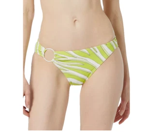 Parte inferior de bikini Michael Kors para mujer con logotipo anillo pierna alta talla M (a117) - Imagen 1 de 3
